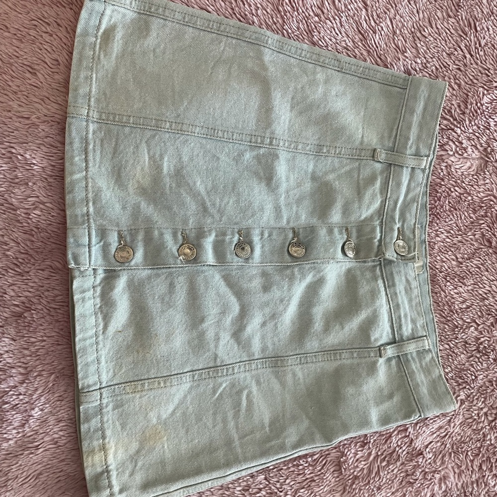 Forever 21 denim skirt, silvery buttons